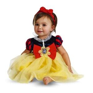 Snow White Infant Girls Dress Costume w Headband - Disney Baby - NWT - 6-12 mo